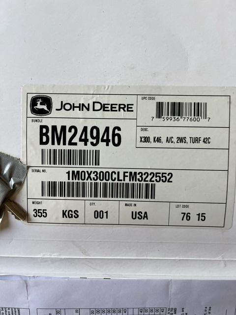 2015 John Deere X300