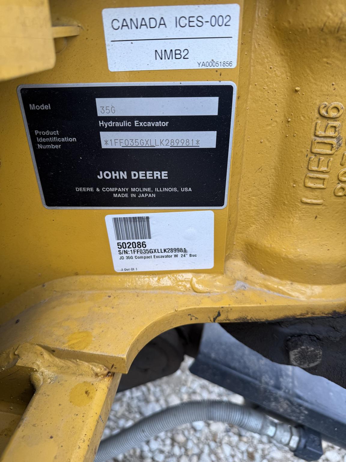 2020 John Deere 35G