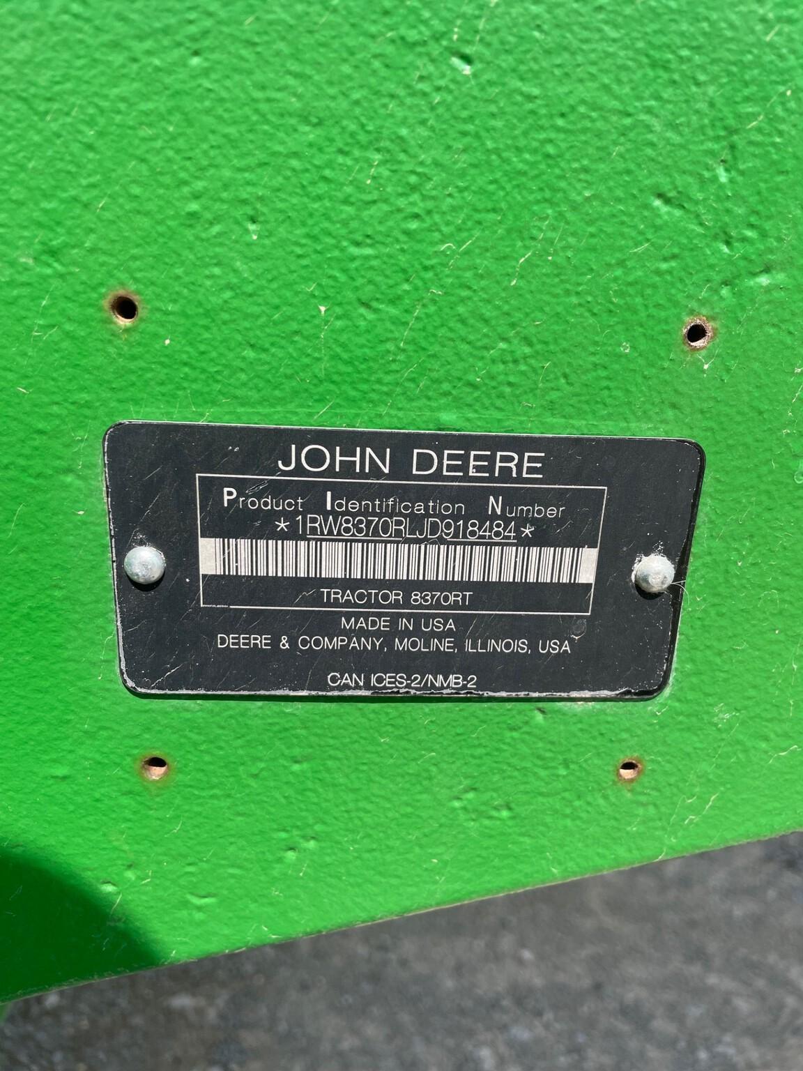 2018 John Deere 8370RT