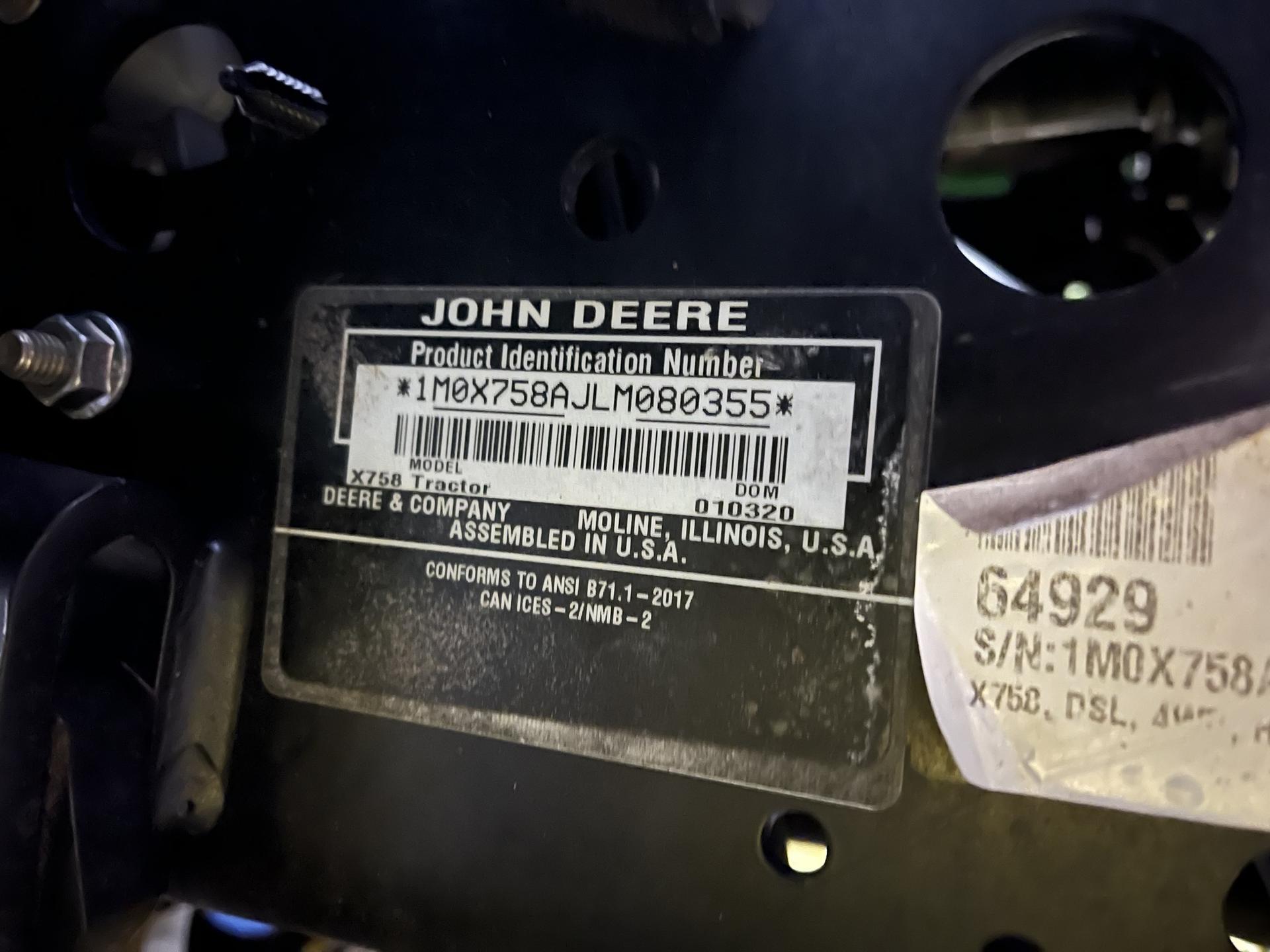 2020 John Deere X758 Image