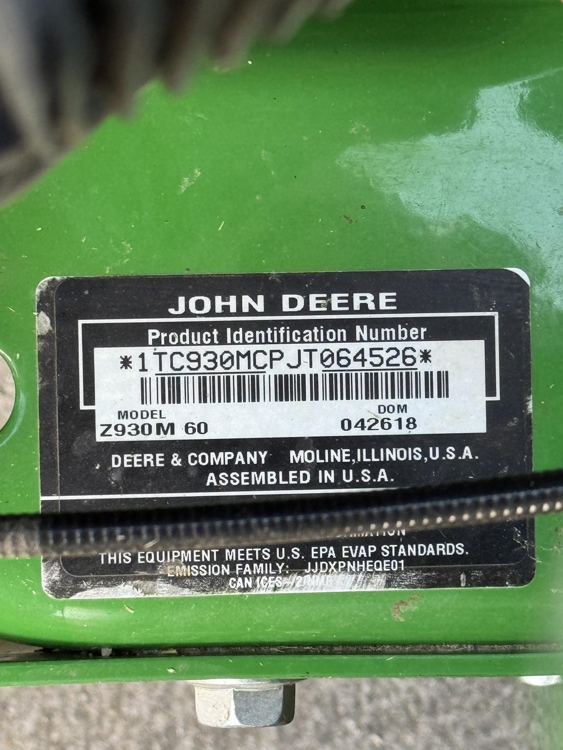 2018 John Deere Z930M Image