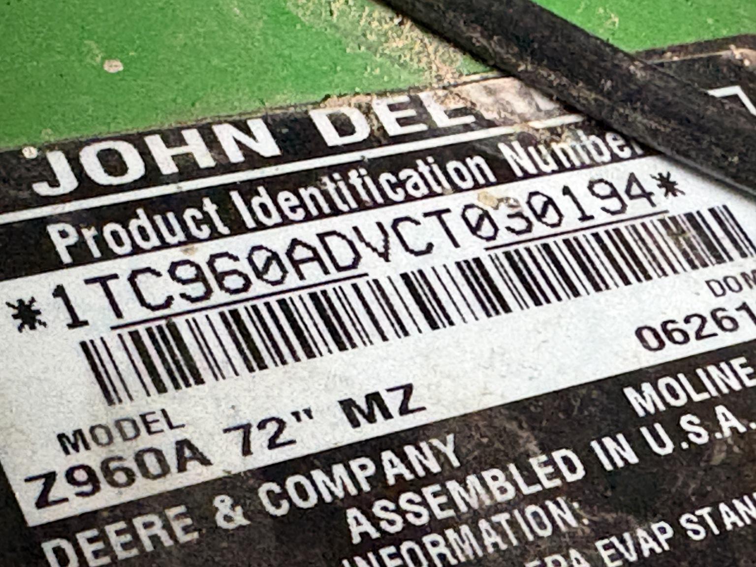 2012 John Deere Z960A Image