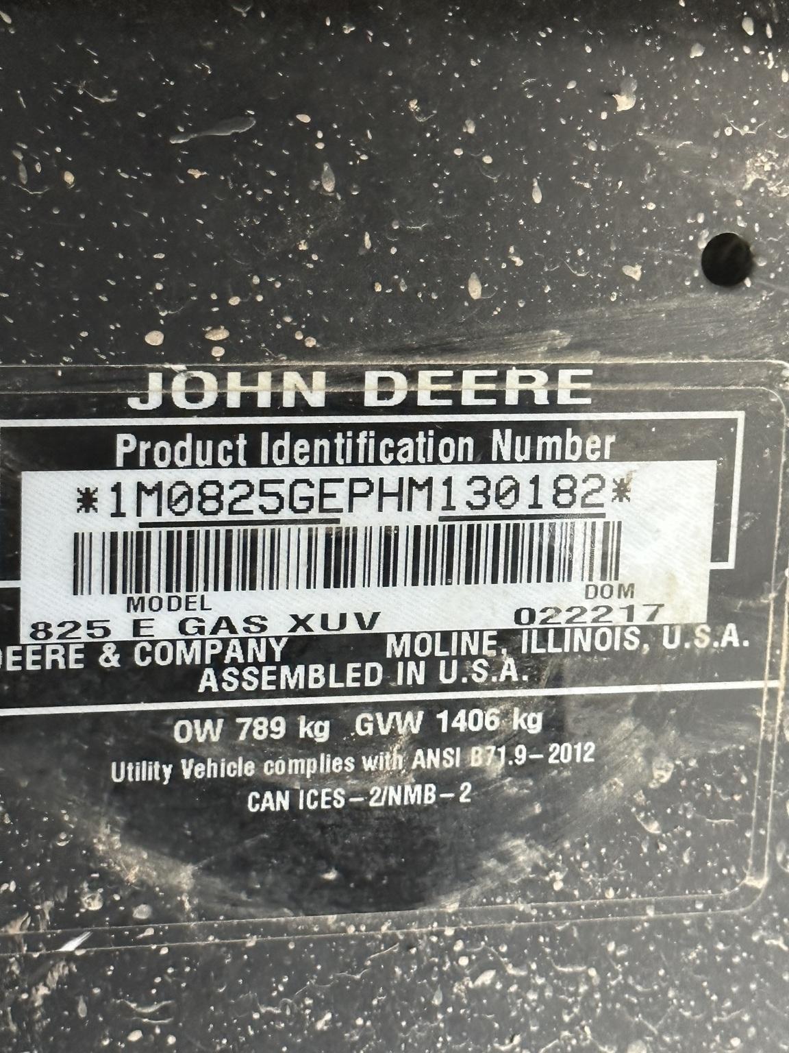 2017 John Deere XUV 825i