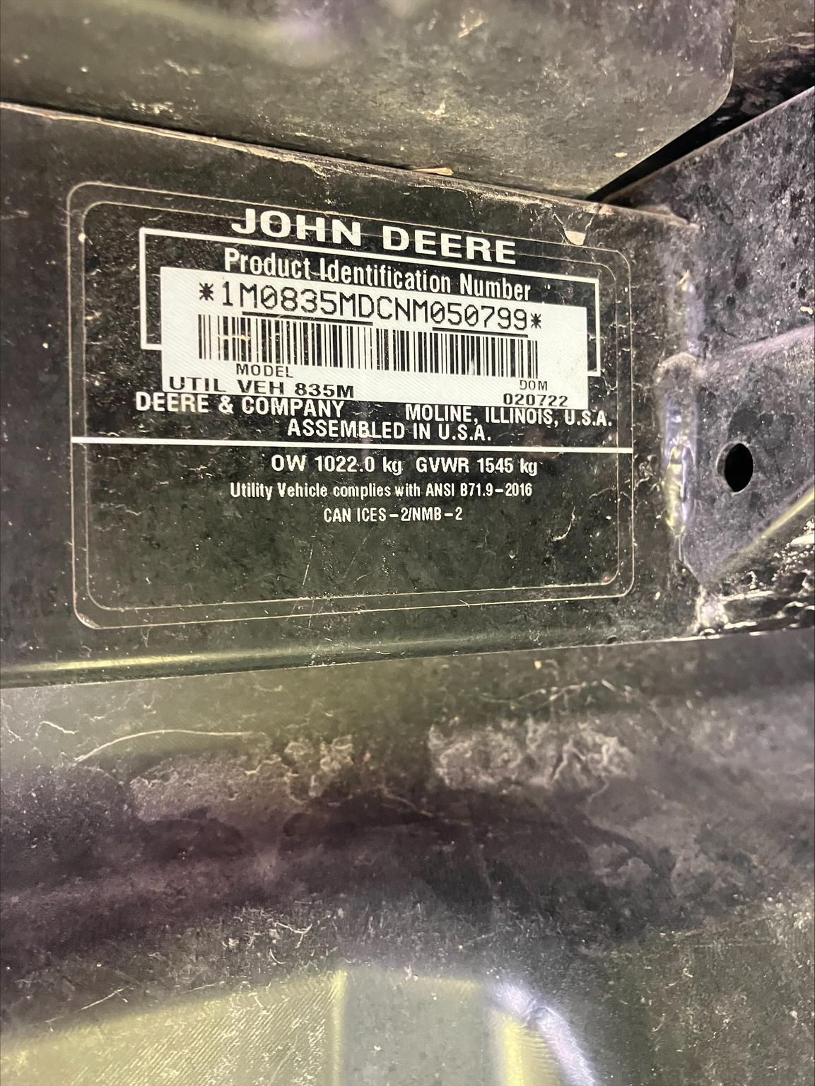 2022 John Deere XUV 835M