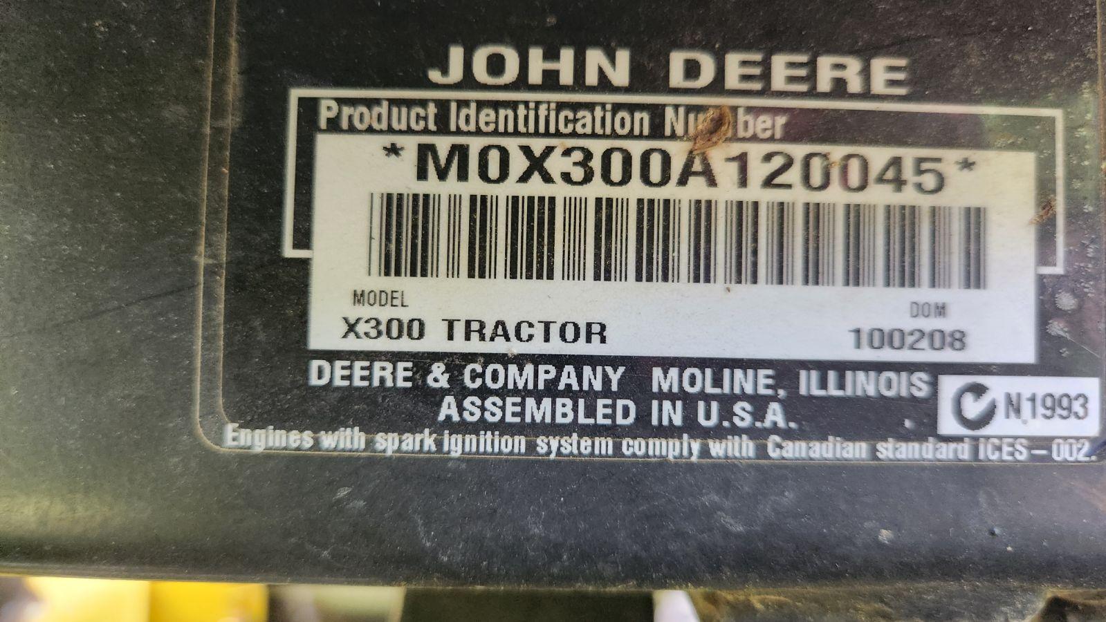 2009 John Deere X300