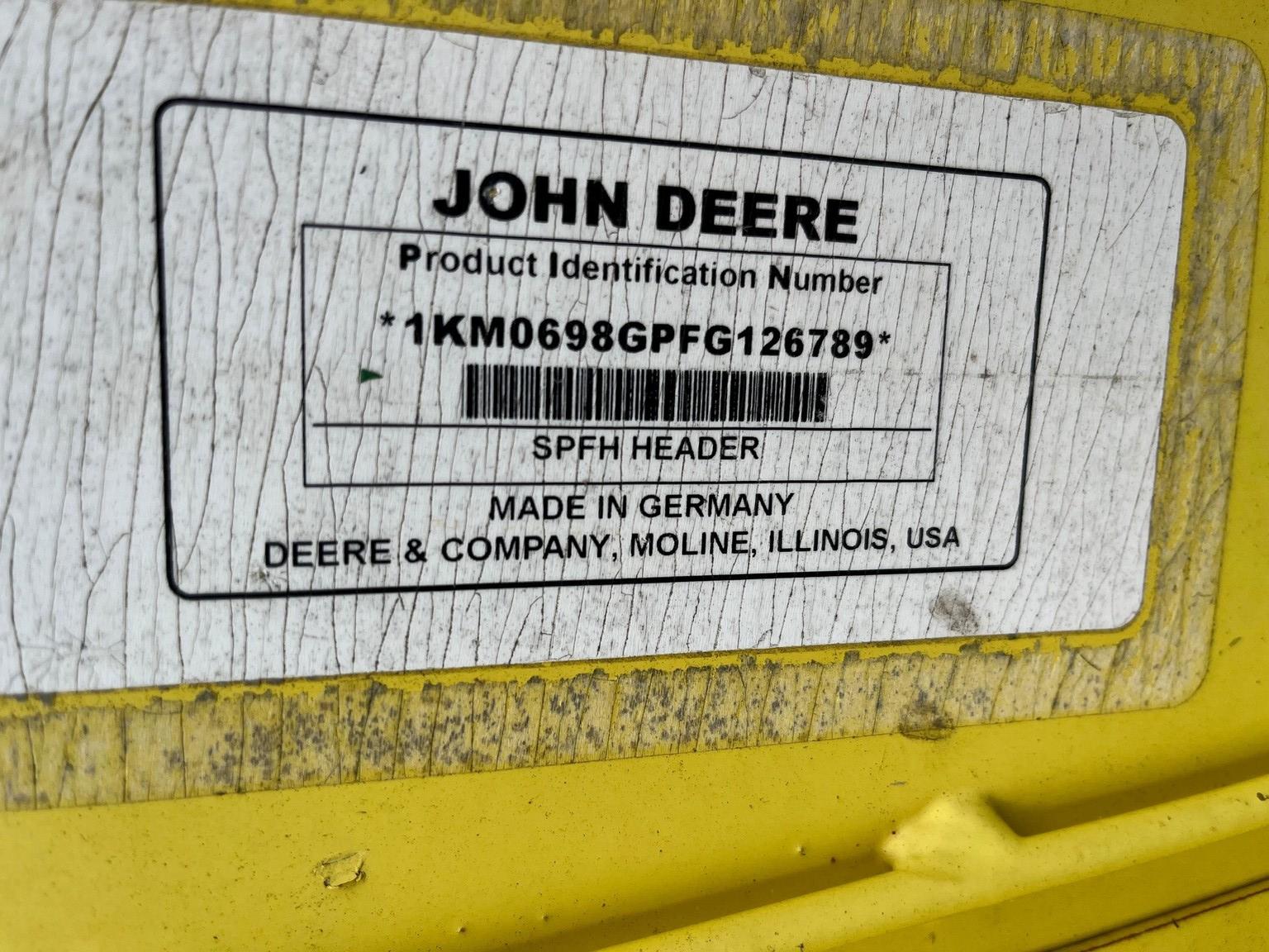 2016 John Deere 698