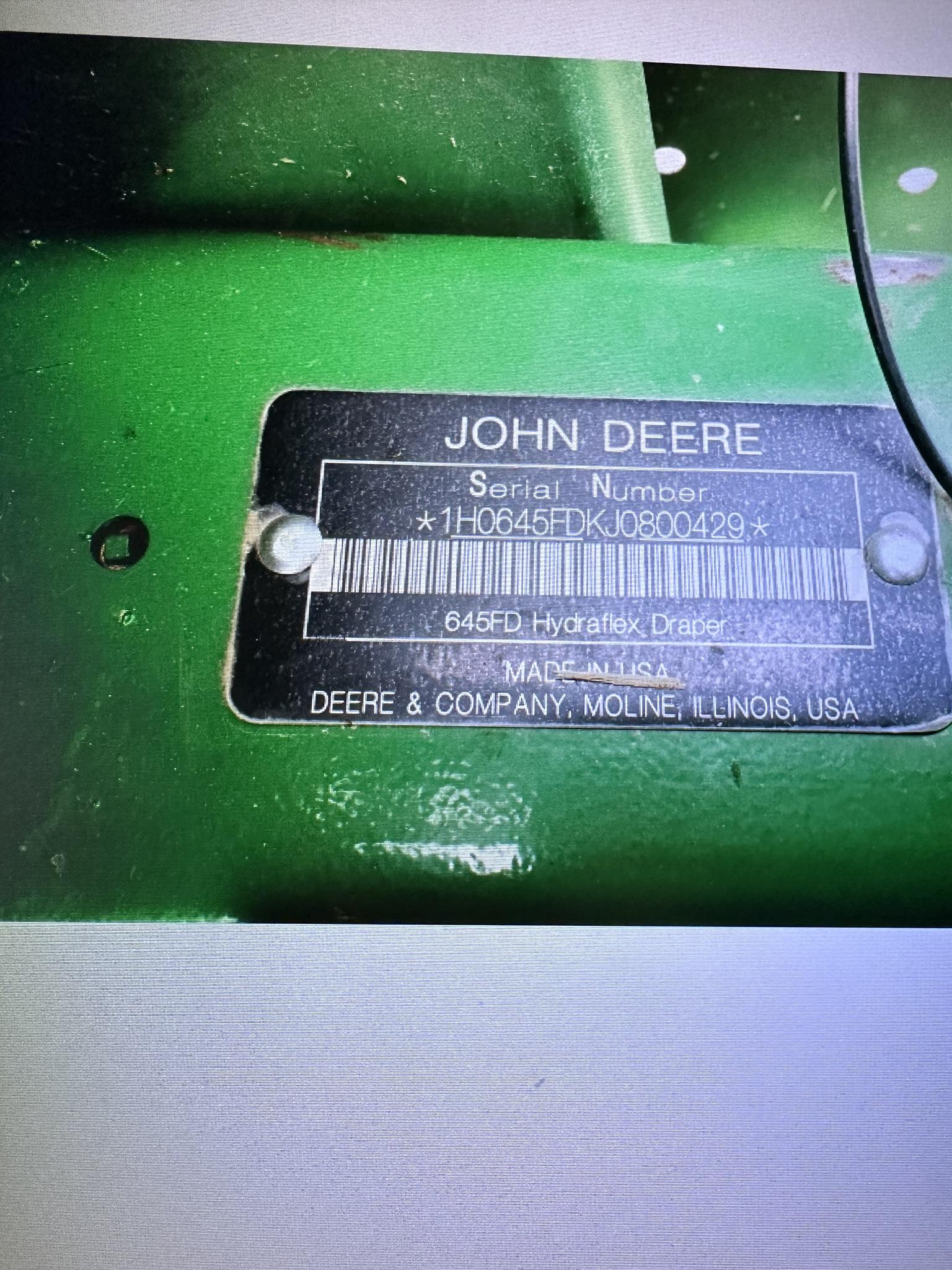2018 John Deere 645FD