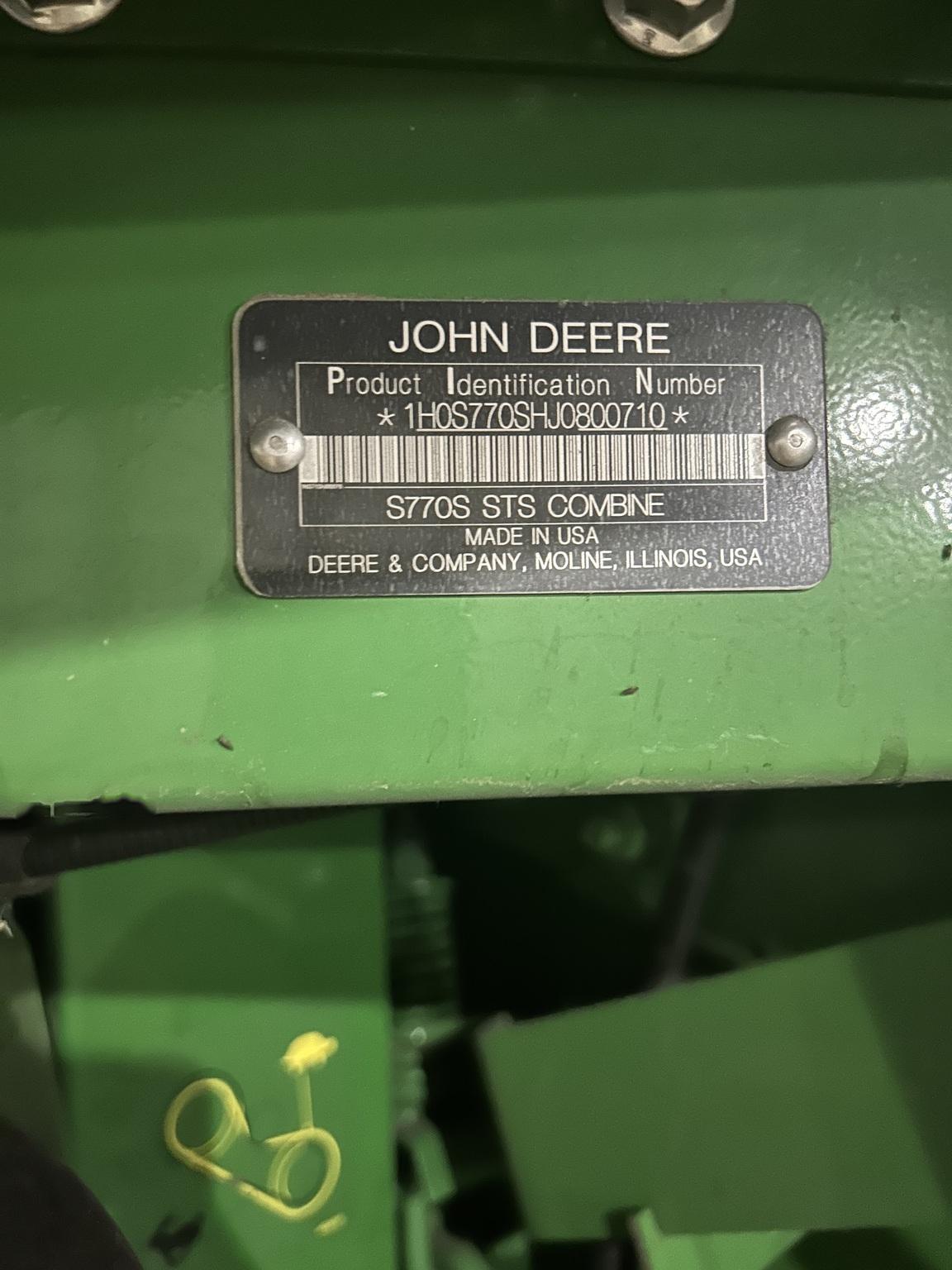 2018 John Deere S770