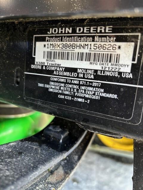 2023 John Deere X380