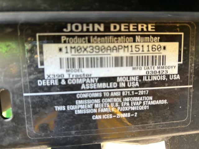 2023 John Deere X390 Image