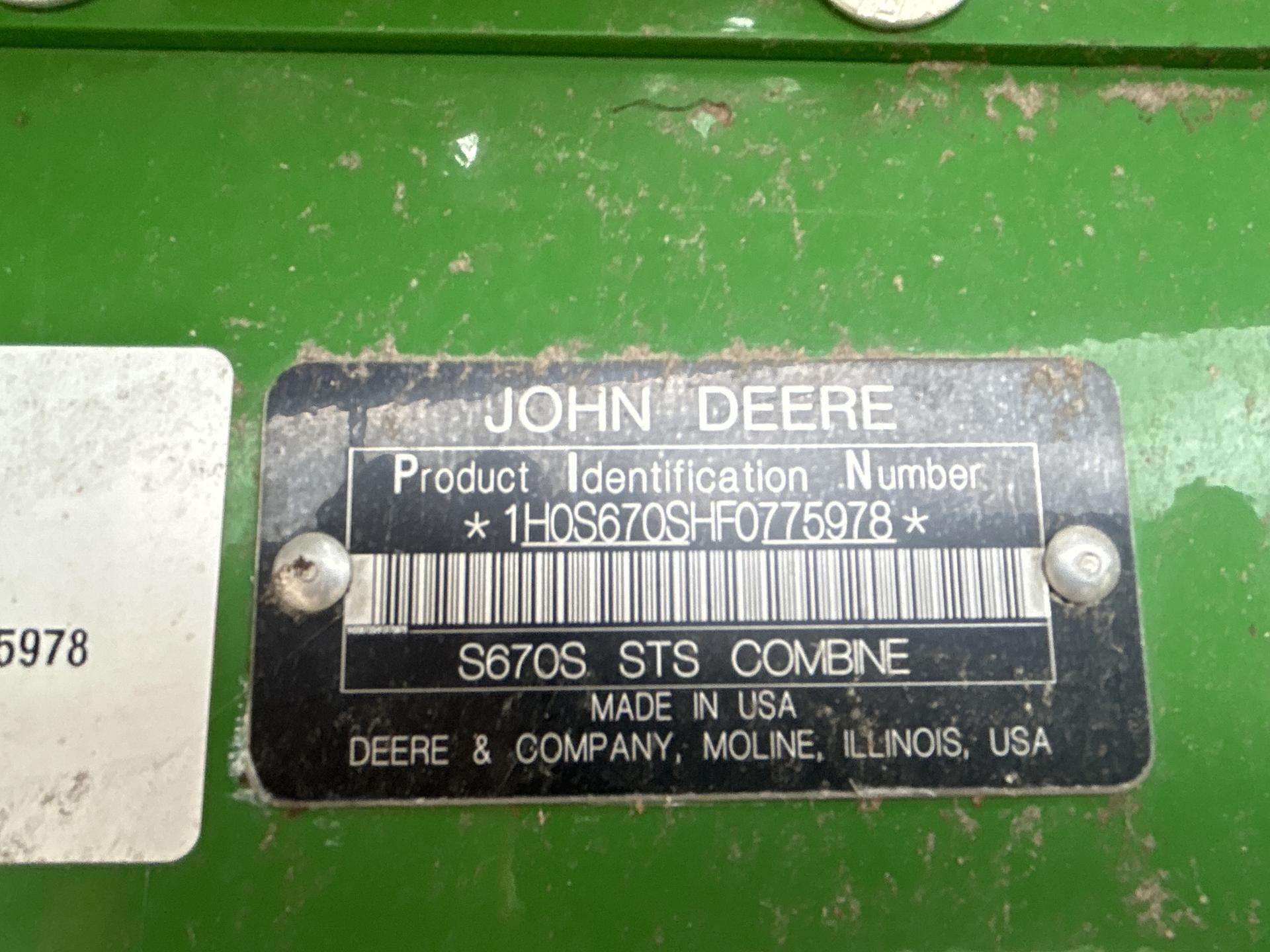 2015 John Deere S670