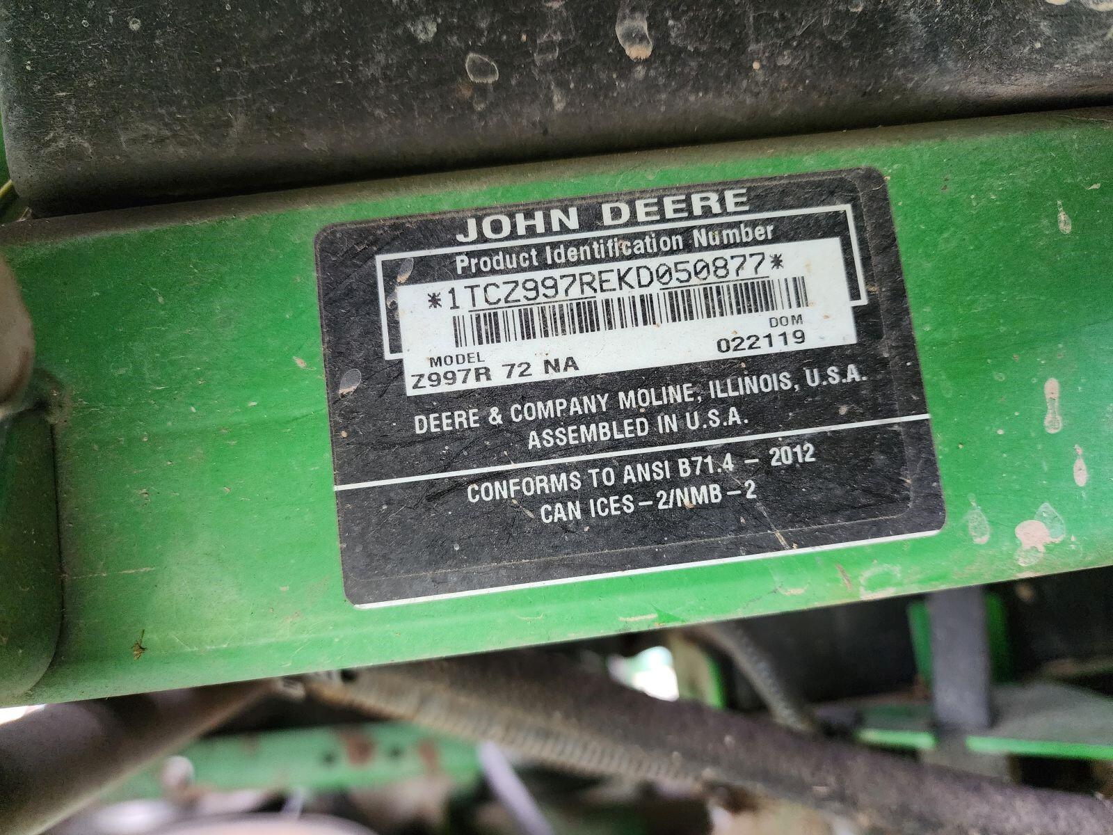 2019 John Deere Z997R