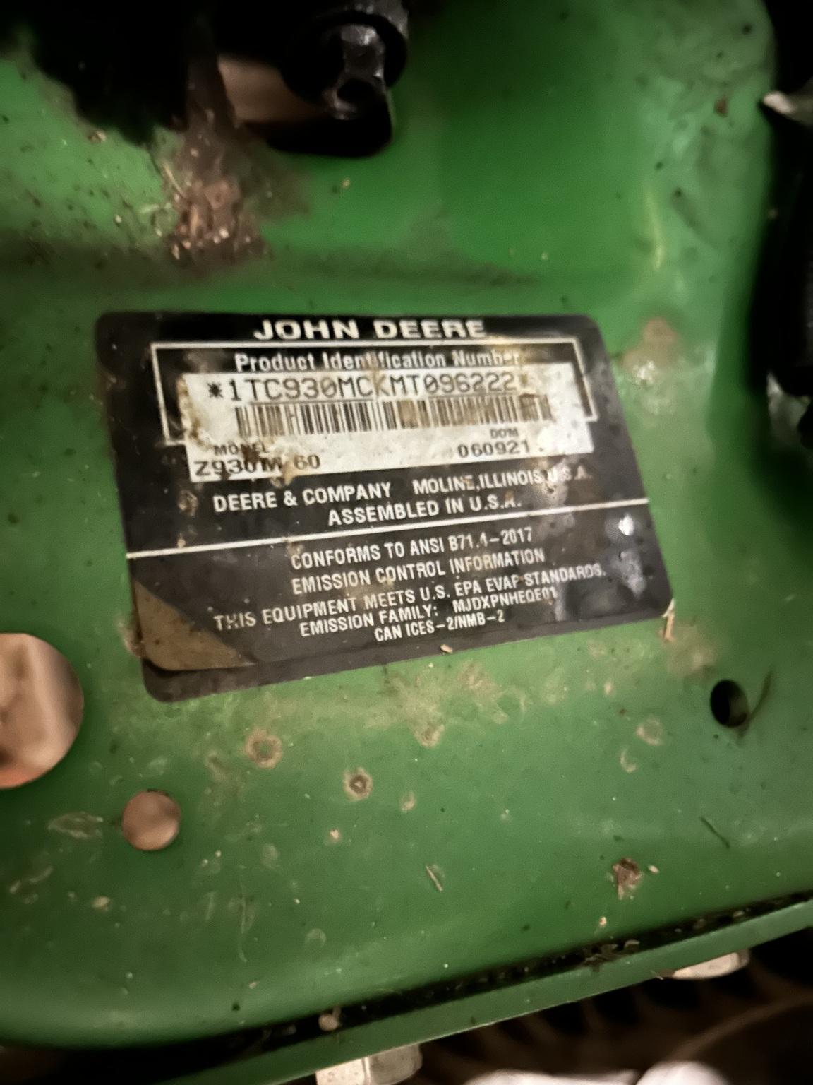 2021 John Deere Z930M