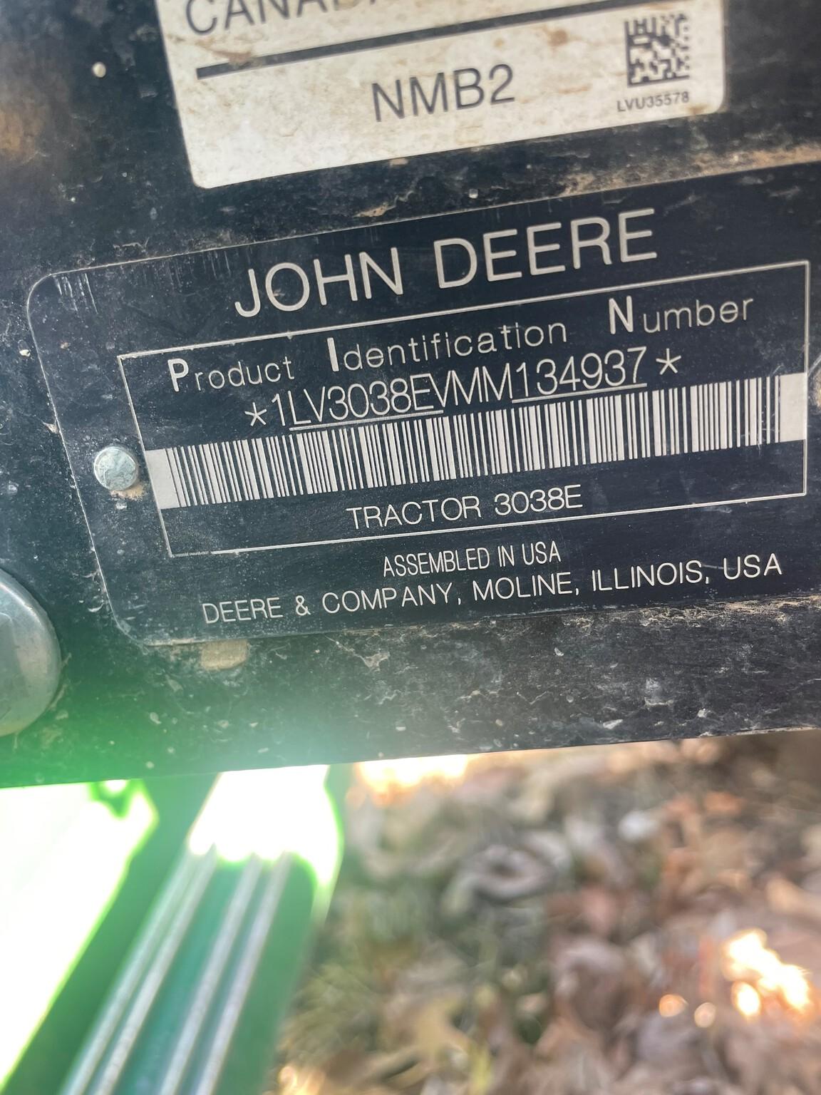 2021 John Deere 3038E