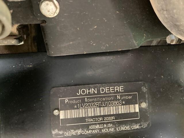 2018 John Deere 2032R